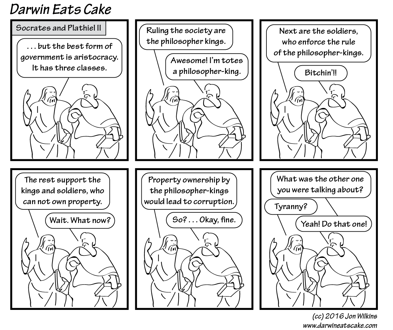 In which Socrates and Plathiel discuss the optimal form of government